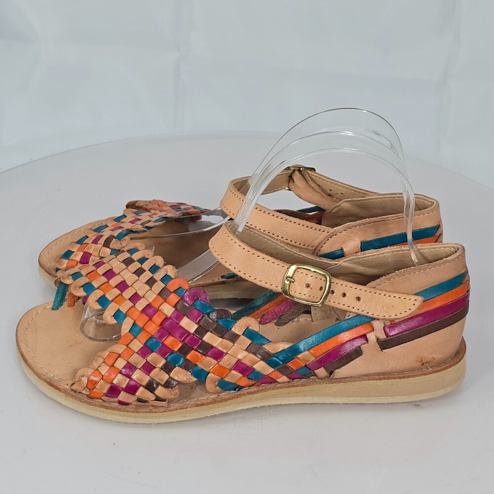 Artesanias Camila Leather Huarache Sandals Women US 9/Mex 26